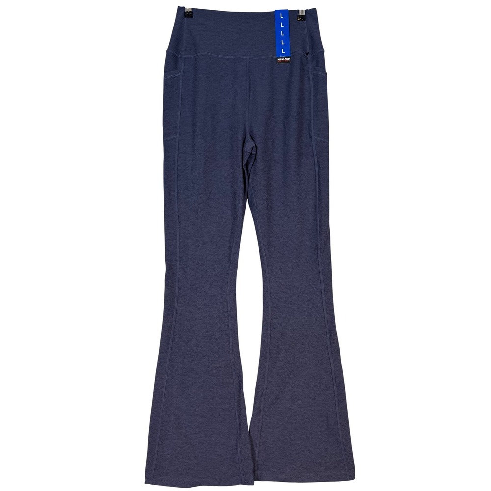 Kirkland Signature Womens Brushed Mini-Flare Pants Purple Toned Pockets •L• NWT‎